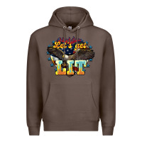 Coffee lets get lit america eagle Premium Hoodie - NancyCooperArtShop