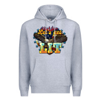 Heather Grey lets get lit america eagle Premium Hoodie - NancyCooperArtShop