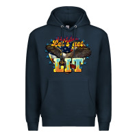 Navy lets get lit america eagle Premium Hoodie - NancyCooperArtShop