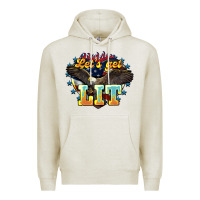 Oatmeal Heather lets get lit america eagle Premium Hoodie - NancyCooperArtShop