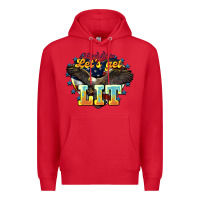 Red lets get lit america eagle Premium Hoodie - NancyCooperArtShop