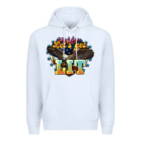 White lets get lit america eagle Premium Hoodie - NancyCooperArtShop