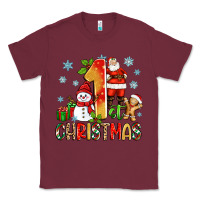 Burgundy 1st christmas santa and snowman Classic Tee - Zillion Design Studio