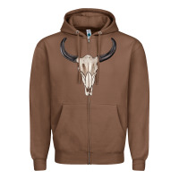 Chestnut western bull skull tbw Zipper Hoodie - texasbilliewilder