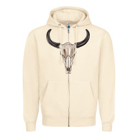 Sandshell western bull skull tbw Zipper Hoodie - texasbilliewilder
