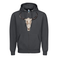 Smoke western bull skull tbw Zipper Hoodie - texasbilliewilder