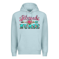 Blue Mist western blessed nurse pink floral arrow Premium Hoodie - BarkalooDesign