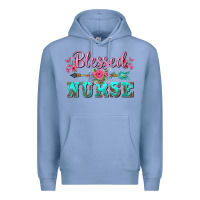 Colony Blue western blessed nurse pink floral arrow Premium Hoodie - BarkalooDesign