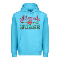 Ocean Blue western blessed nurse pink floral arrow Premium Hoodie - BarkalooDesign
