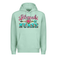 Seafoam western blessed nurse pink floral arrow Premium Hoodie - BarkalooDesign