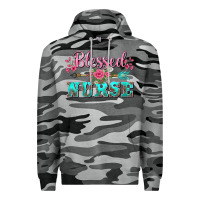 Slate Camo western blessed nurse pink floral arrow Premium Hoodie - BarkalooDesign
