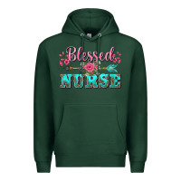 Sports Green western blessed nurse pink floral arrow Premium Hoodie - BarkalooDesign