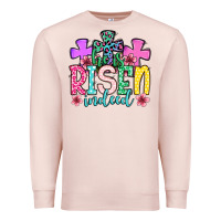 Pale Pink Easter Day He is risen indeed Premium Sweatshirt - OliviaCreatesArt