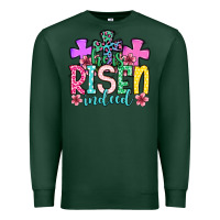Sports Green Easter Day He is risen indeed Premium Sweatshirt - OliviaCreatesArt