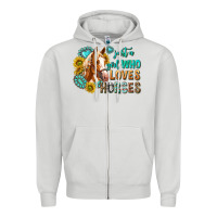Dove Grey western just a girl who loves horses Zipper Hoodie - texasbilliewilder