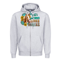 Heather Grey western just a girl who loves horses Zipper Hoodie - texasbilliewilder