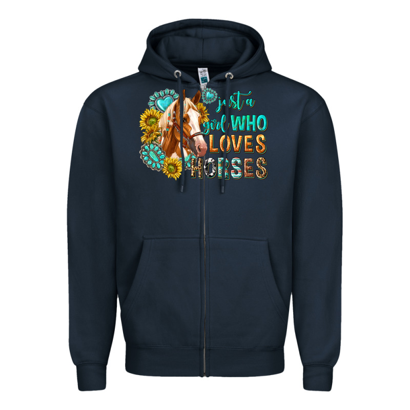Western Just A Girl Who Loves Horses Zipper Hoodie by texasbilliewilder | Teevron