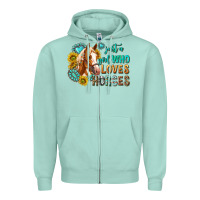 Seafoam western just a girl who loves horses Zipper Hoodie - texasbilliewilder