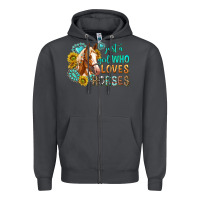 Smoke western just a girl who loves horses Zipper Hoodie - texasbilliewilder