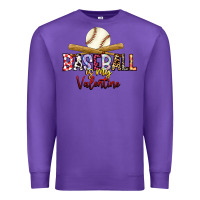 Purple baseball is my valentine Premium Sweatshirt - RacoonDesign