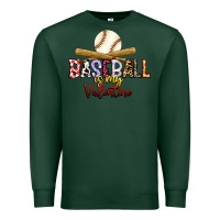 Sports Green baseball is my valentine Premium Sweatshirt - RacoonDesign