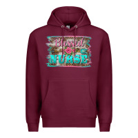 Burgundy western blessed nurse pink floral arrow  background Premium Hoodie - BarkalooDesign
