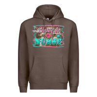 Coffee western blessed nurse pink floral arrow  background Premium Hoodie - BarkalooDesign