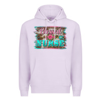 Lilac western blessed nurse pink floral arrow  background Premium Hoodie - BarkalooDesign