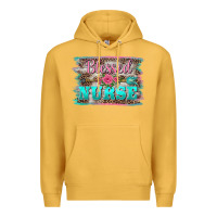 Mustard western blessed nurse pink floral arrow  background Premium Hoodie - BarkalooDesign