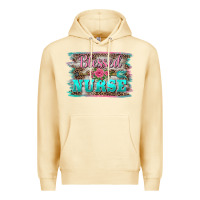 Pina Colada western blessed nurse pink floral arrow  background Premium Hoodie - BarkalooDesign