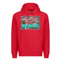 Red western blessed nurse pink floral arrow  background Premium Hoodie - BarkalooDesign