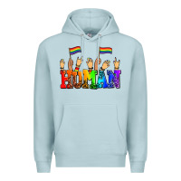 Blue Mist human with hands and pride flags Premium Hoodie - AdoDesignShop