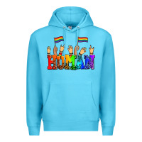 Ocean Blue human with hands and pride flags Premium Hoodie - AdoDesignShop