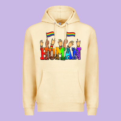 Human With Hands And Pride Flags Premium Hoodie Designed By Adodesignshop