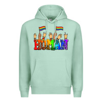 Seafoam human with hands and pride flags Premium Hoodie - AdoDesignShop