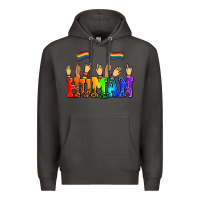 Smoke human with hands and pride flags Premium Hoodie - AdoDesignShop