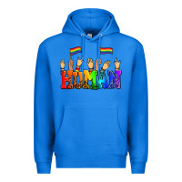 True Royal human with hands and pride flags Premium Hoodie - AdoDesignShop