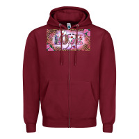 Burgundy Valentine's Day Nurse Love Zipper Hoodie - RanaPortraitStore