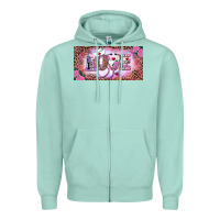 Seafoam Valentine's Day Nurse Love Zipper Hoodie - RanaPortraitStore