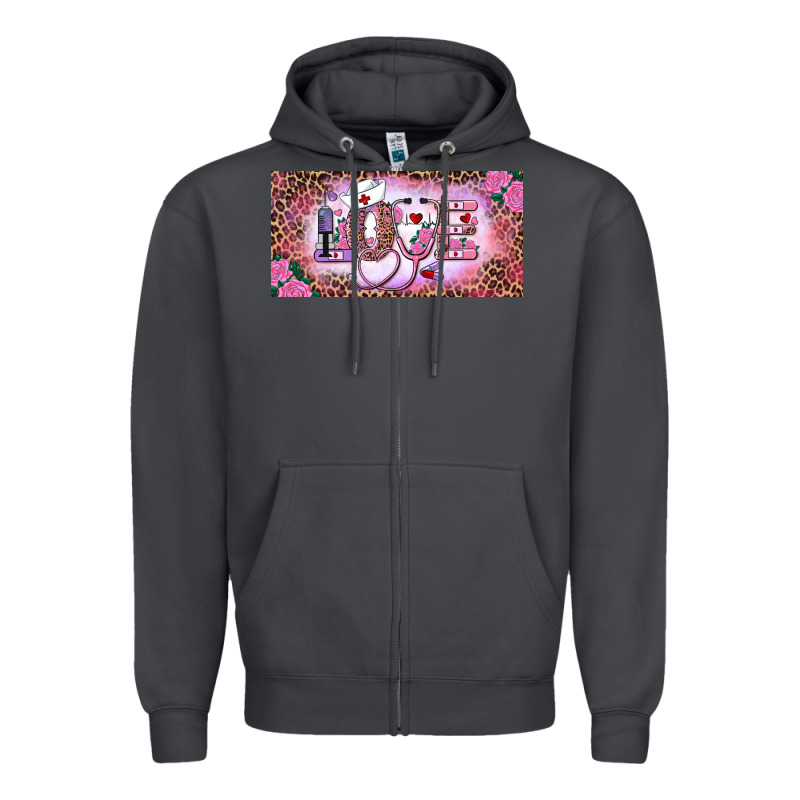 Valentine's Day Nurse Love Zipper Hoodie by RanaPortraitStore | Teevron