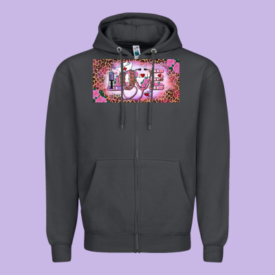 Zipper Hoodie Valentine's Day Nurse Love