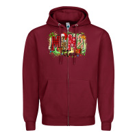 Burgundy mama claus Zipper Hoodie - Zillion Design Studio
