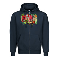 Navy mama claus Zipper Hoodie - Zillion Design Studio