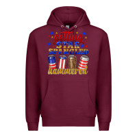 Burgundy getting star spangled hammered Premium Hoodie - NancyCooperArtShop
