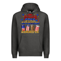 Charcoal Heather getting star spangled hammered Premium Hoodie - NancyCooperArtShop