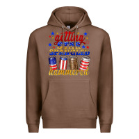 Chestnut getting star spangled hammered Premium Hoodie - NancyCooperArtShop