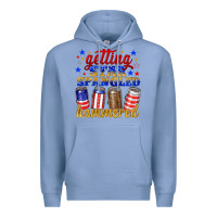 Colony Blue getting star spangled hammered Premium Hoodie - NancyCooperArtShop