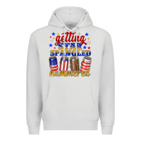 Dove Grey getting star spangled hammered Premium Hoodie - NancyCooperArtShop