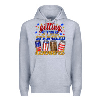 Heather Grey getting star spangled hammered Premium Hoodie - NancyCooperArtShop