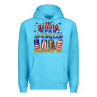 Ocean Blue getting star spangled hammered Premium Hoodie - NancyCooperArtShop